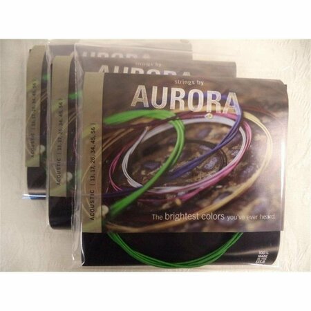 AURORA Premium Acoustic 10 Gauge Guitar Strings Light- Luminescent Green AURLUMGRNA-10